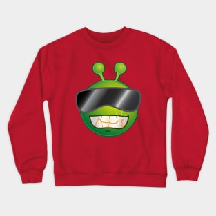 Funny Alien Monster ET Extraterrestrial Martian Green Man Emoji for Women, Men and Kids 2 Crewneck Sweatshirt